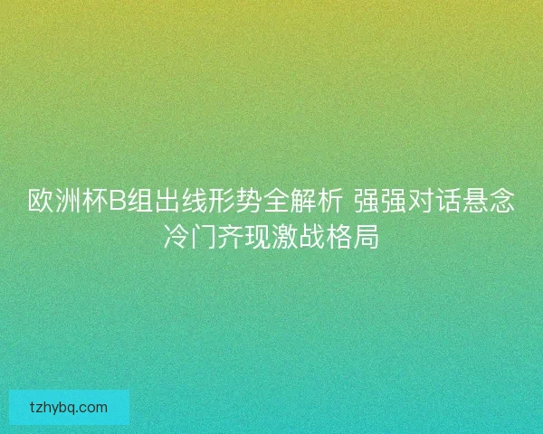 欧洲杯B组出线形势全解析 强强对话悬念冷门齐现激战格局